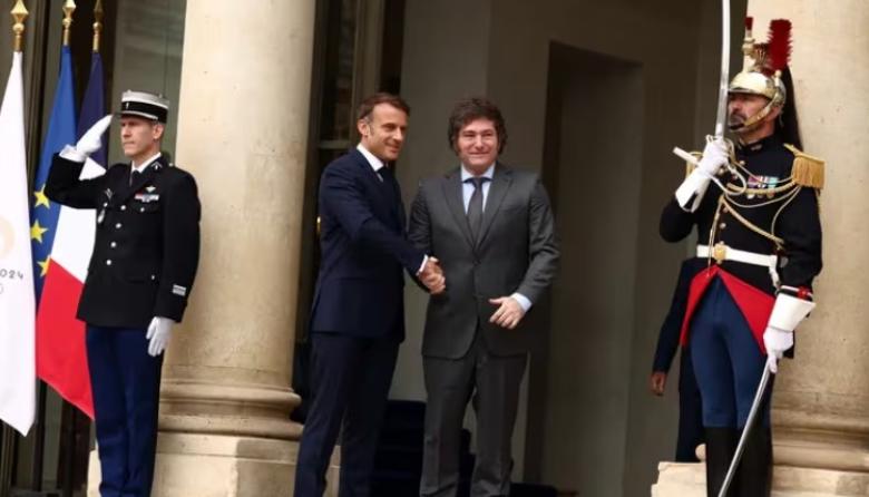 Javier Milei se reunió con Emmanuel Macron en París
